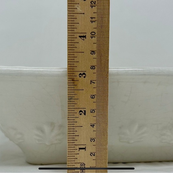 1950’s BIZZIRRI Made Italy Off White Scalloped Ceramic Rectangle Serving Dish x3 - Picture 8 of 11